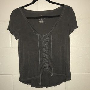 American Eagle lace up T-shirt